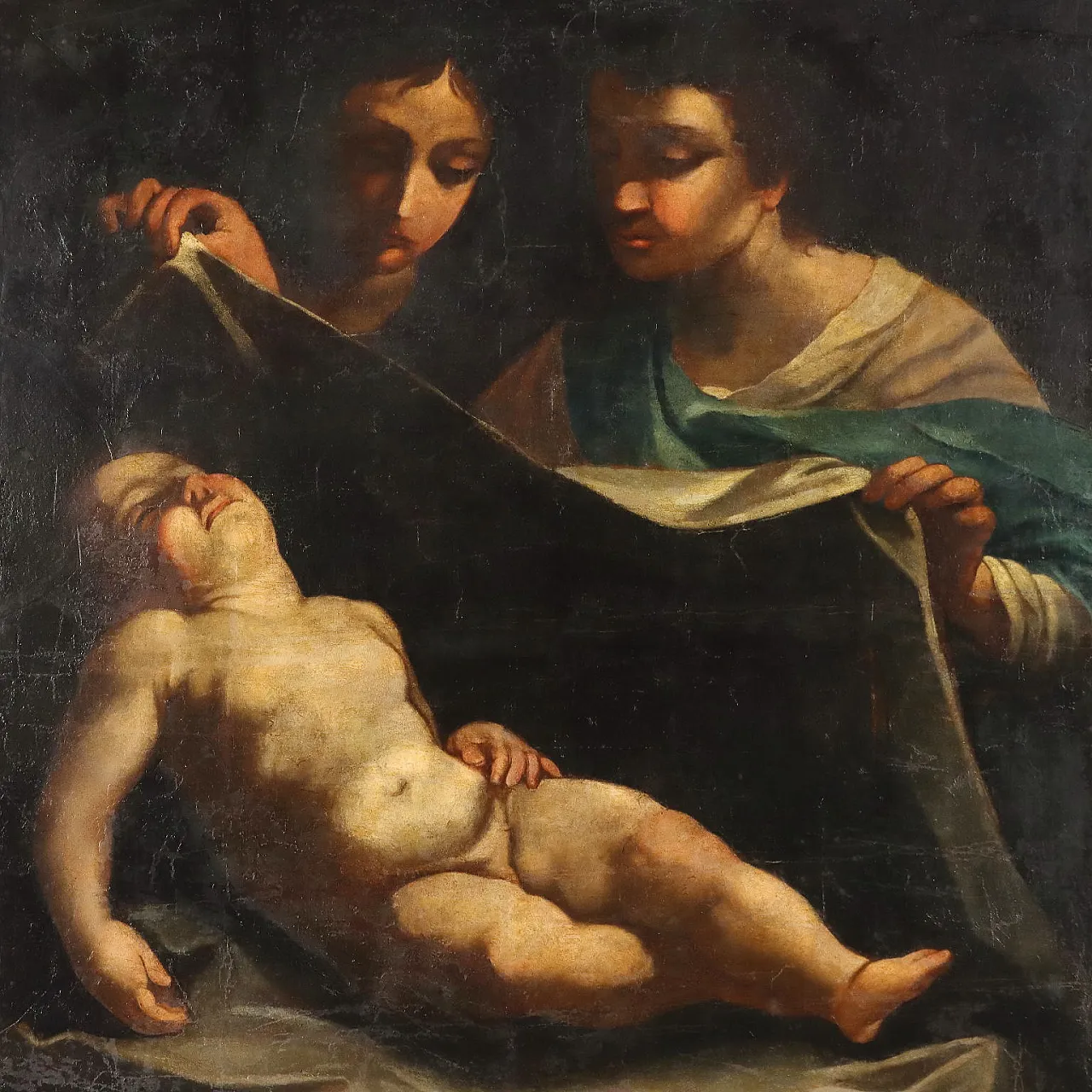 Adoration of the Child, oil on canvas, 17th century 3