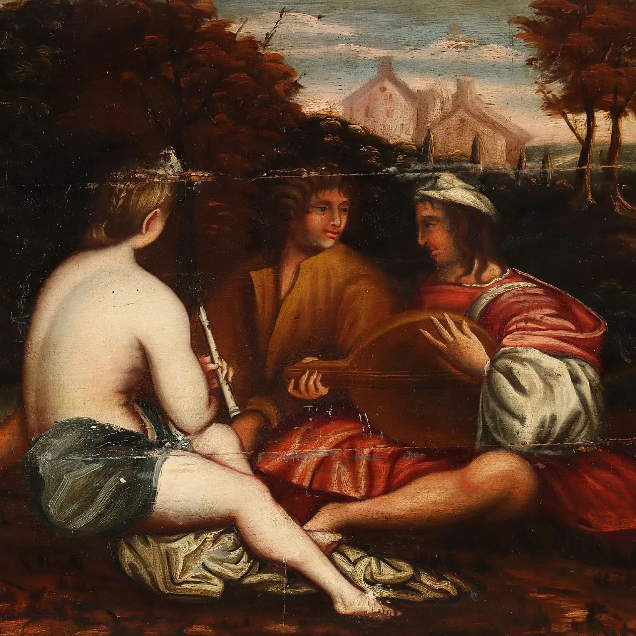 Concerto Campestre, olio su tavola, '700 4
