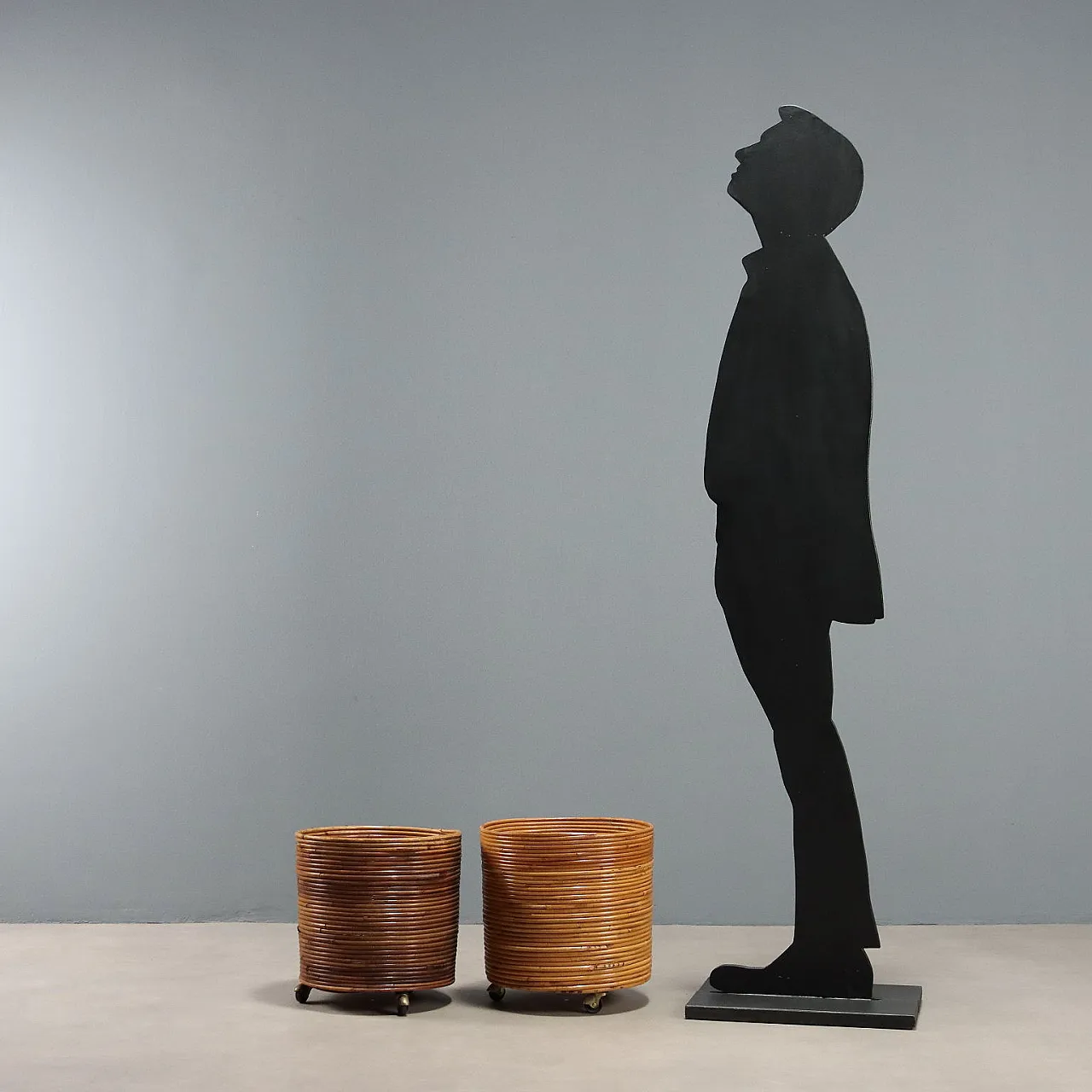 Pair of bamboo plant holders, 20th century 2