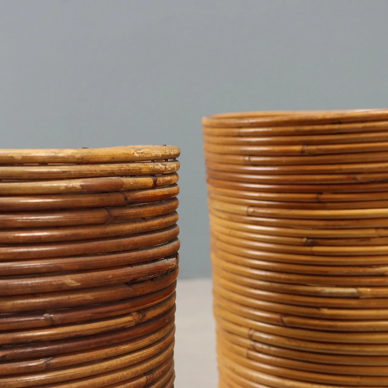 Pair of bamboo plant holders, 20th century 3