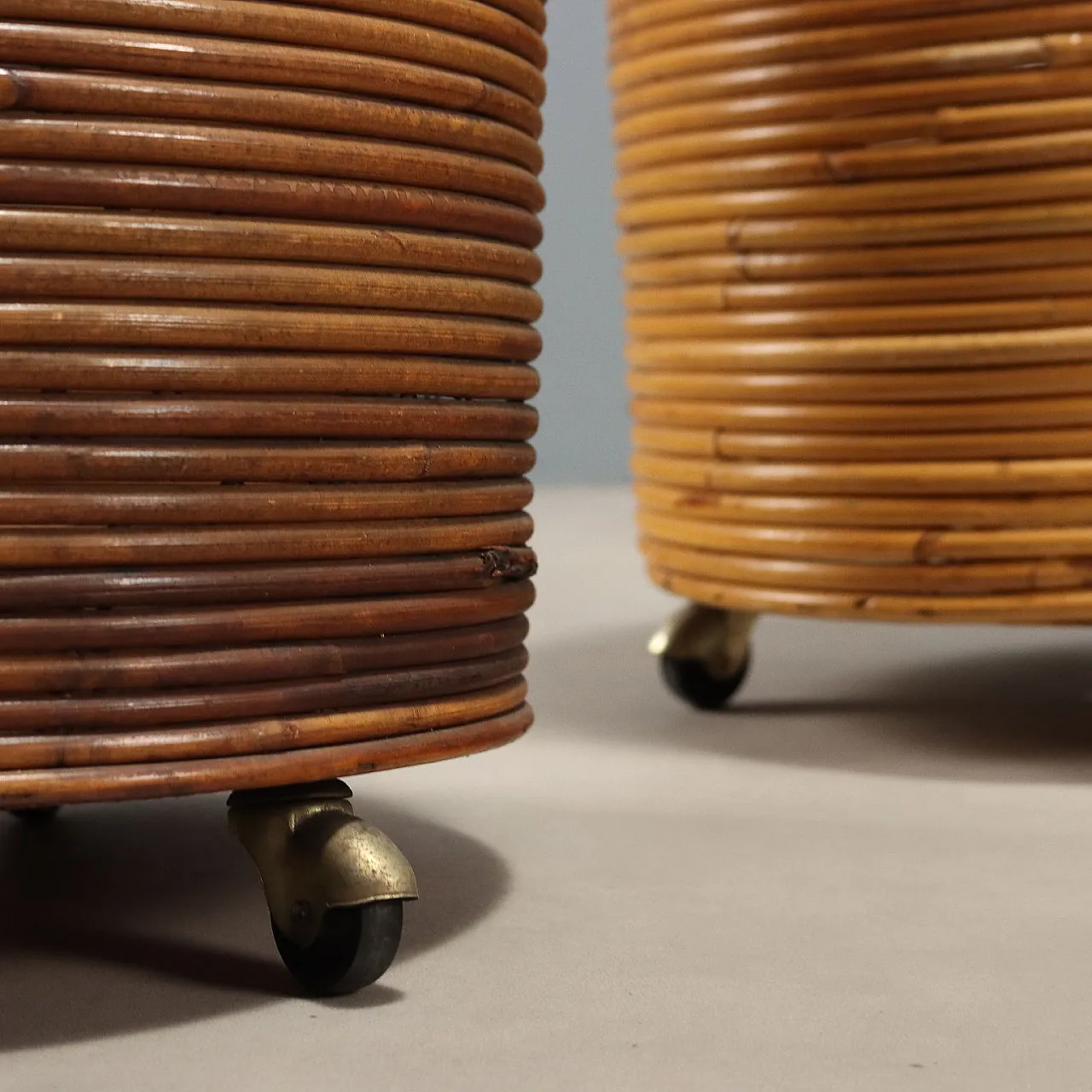 Pair of bamboo plant holders, 20th century 4