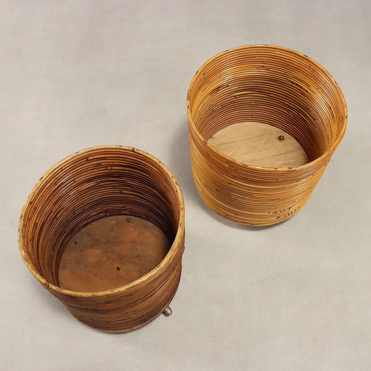 Pair of bamboo plant holders, 20th century 5