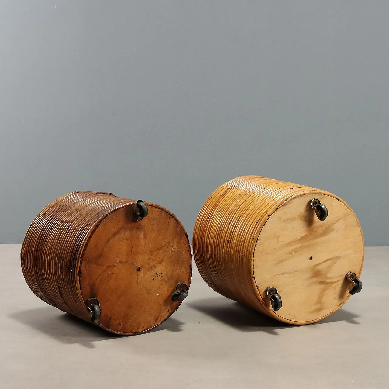 Pair of bamboo plant holders, 20th century 6