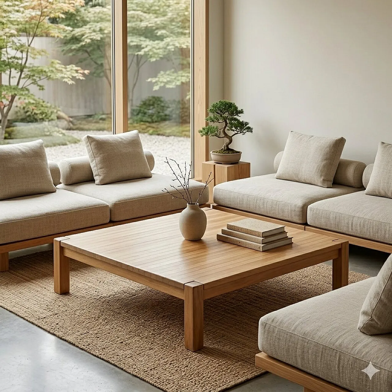 Beech wood center table and plywood top, 20h century 2