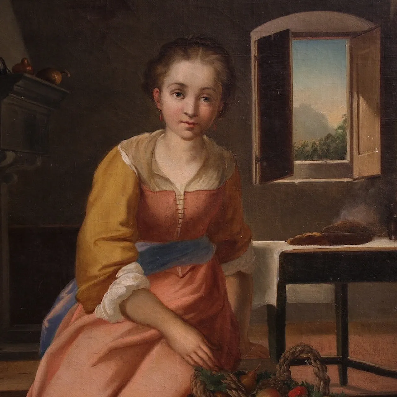 L. Galli, Interior with lady framed in Napoleone III style, 19th c. 4