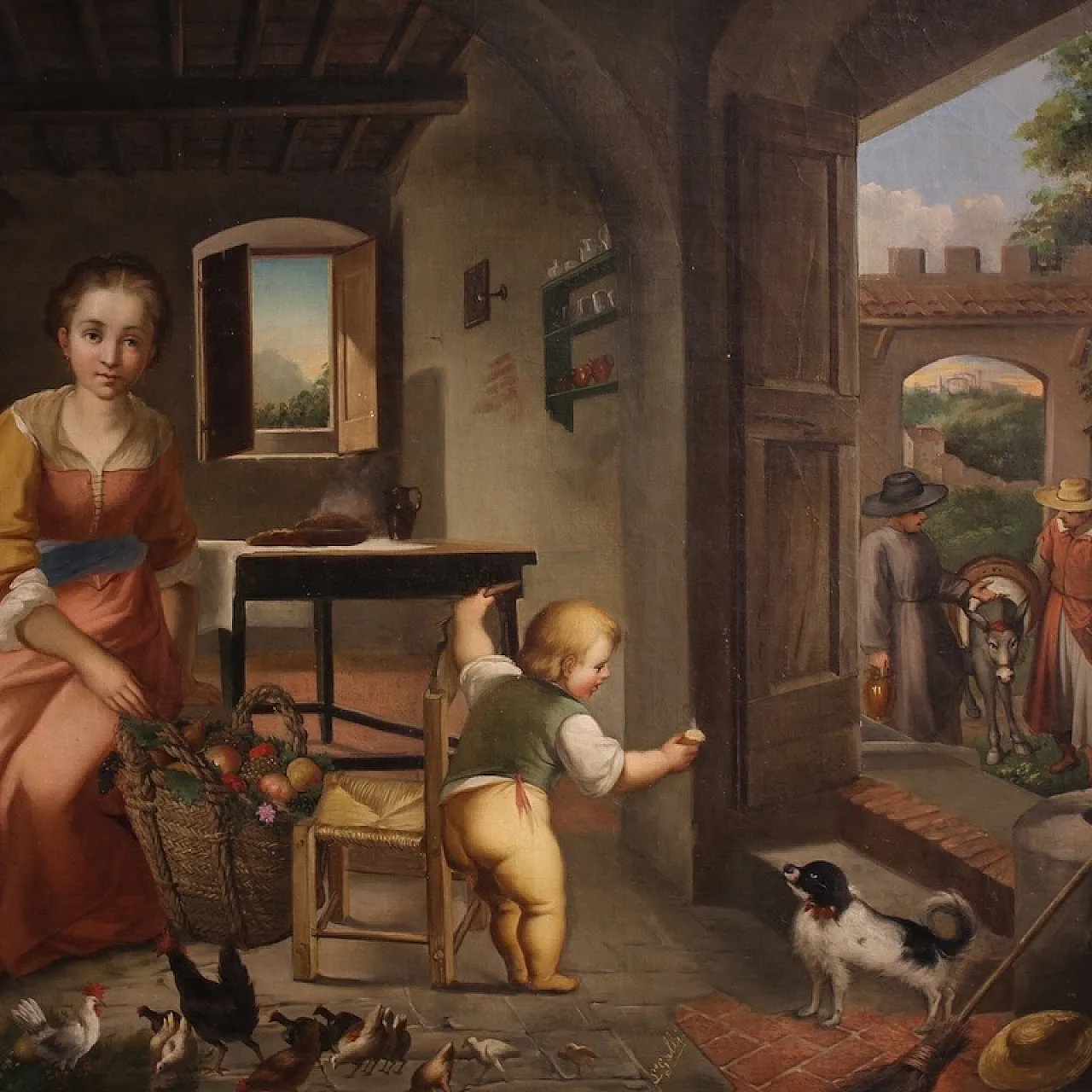 L. Galli, Interior with lady framed in Napoleone III style, 19th c. 12