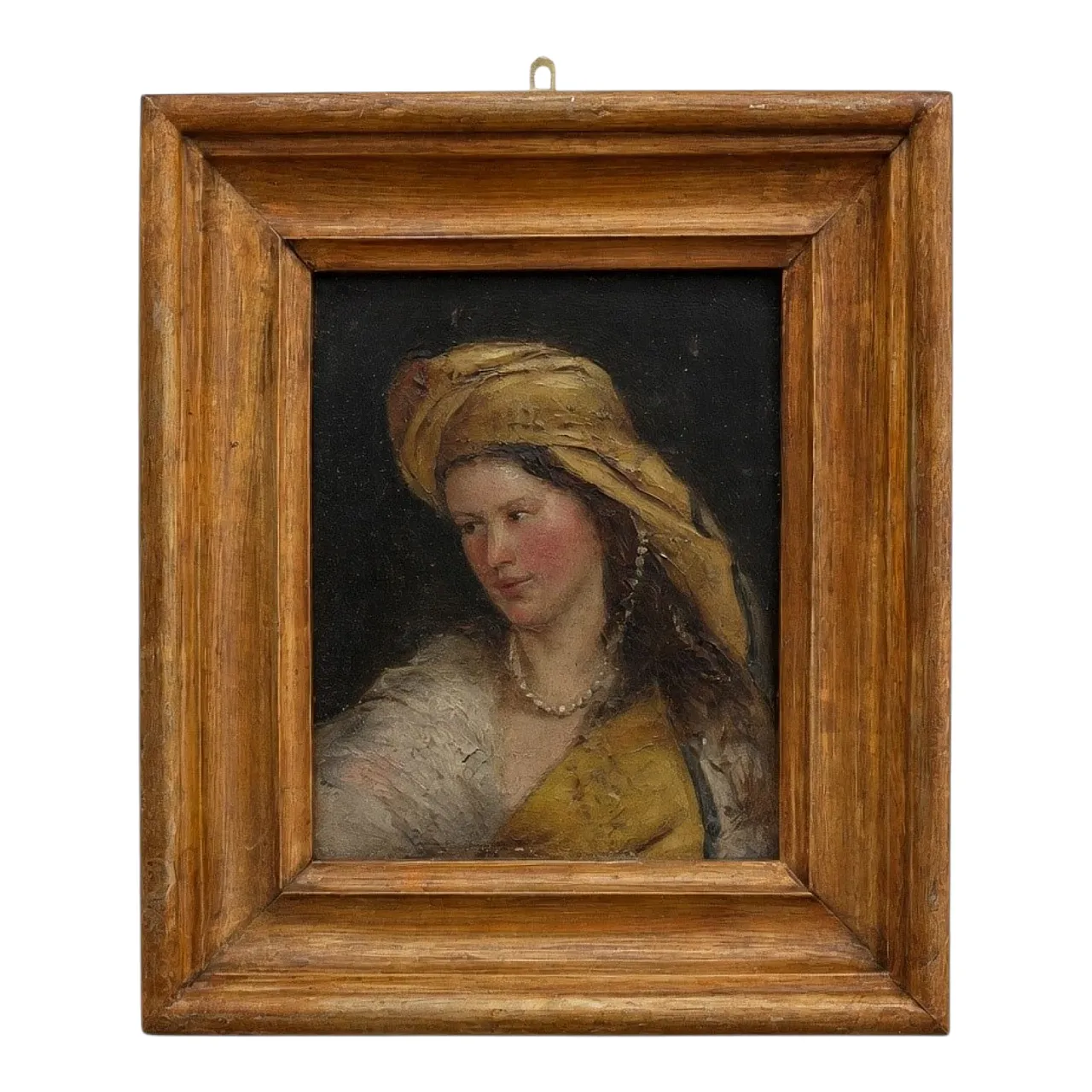 Miniature portrait of woman with Truban – After Vermeer, 18th-century 8