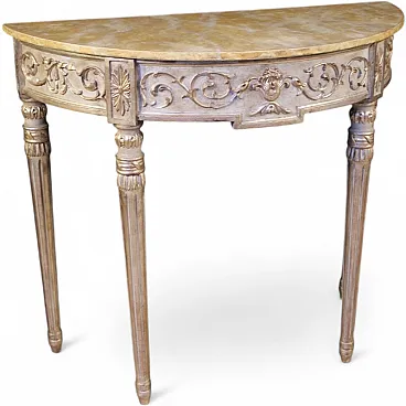 Louis XVI style lacquered cerved console, 20th century
