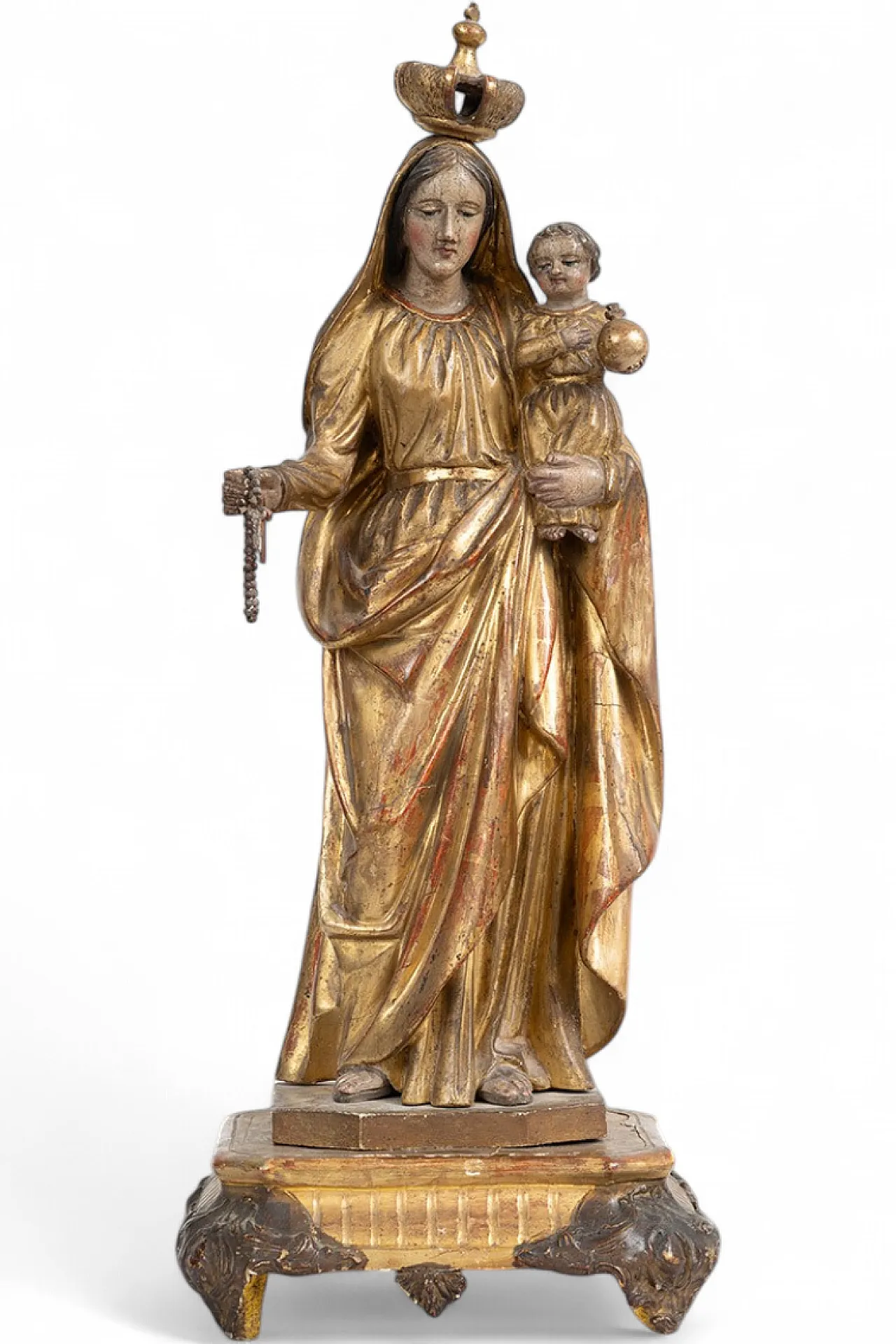 Madonna and Child, sculpture in polychrome wood, 18th century 5