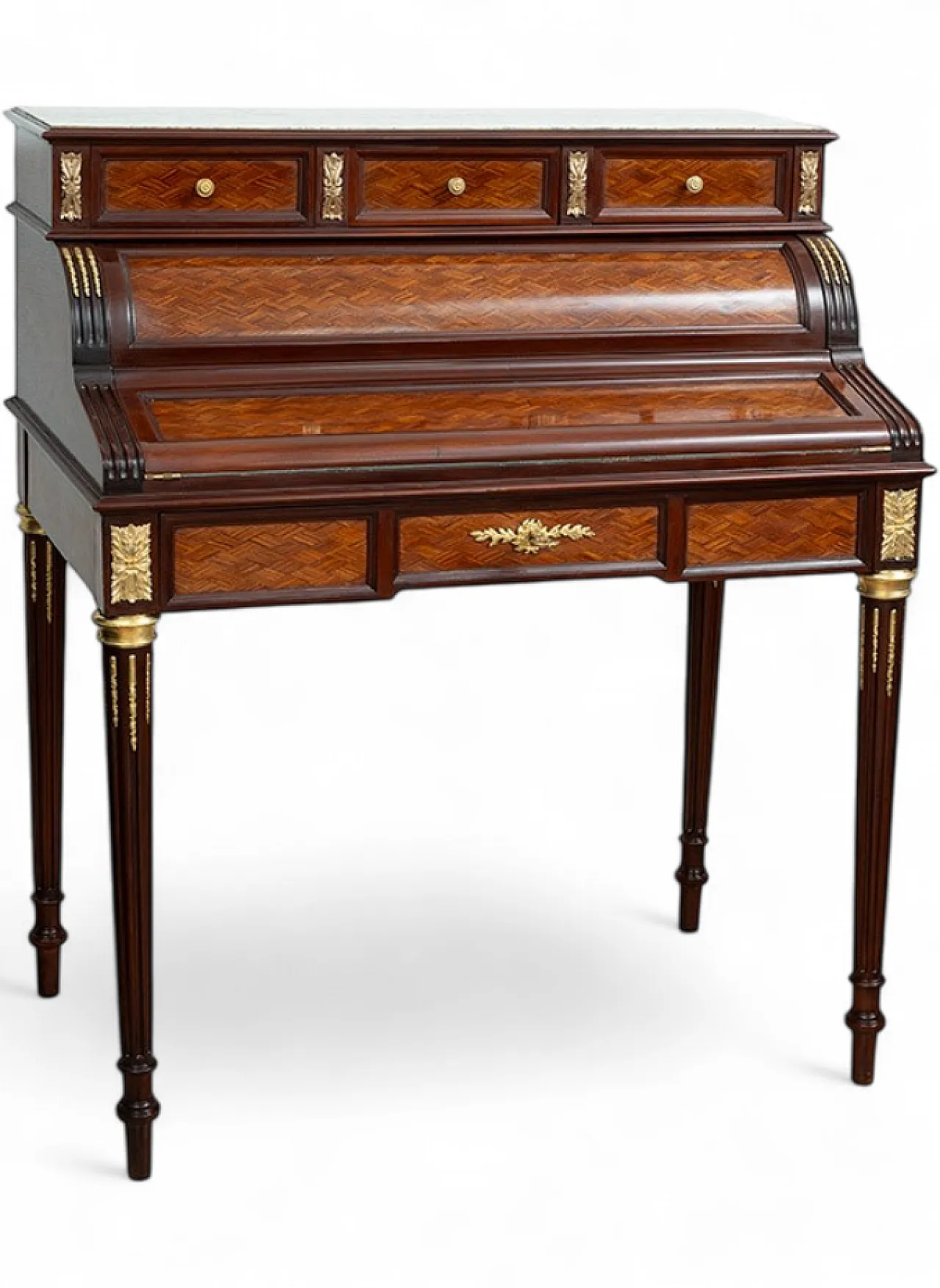 Napoleon III roller desk in polychrome wood, 19th century 8