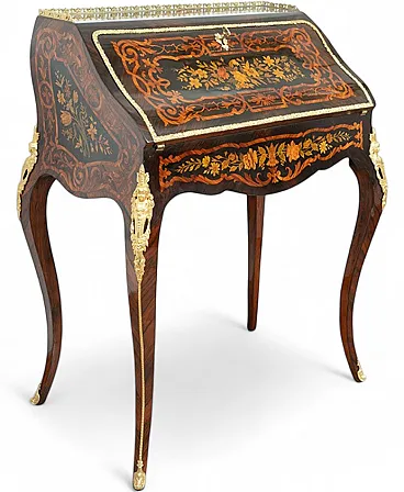 Napoleon III flap in precious exotic woods, 19th century