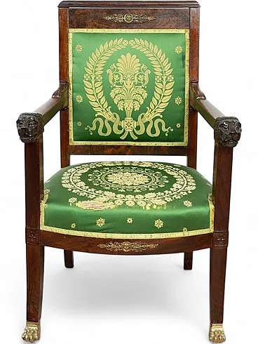 Directoire armchair in solid mahogany, early 19th century
