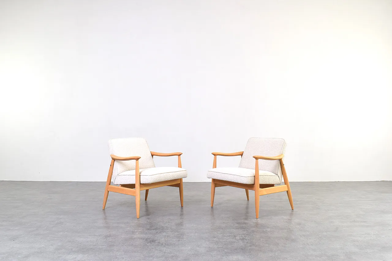 Pair of Mid-Century Lounge Chairs by J. Kędziorek, 1960s 1