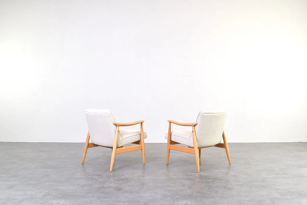 Pair of Mid-Century Lounge Chairs by J. Kędziorek, 1960s 4
