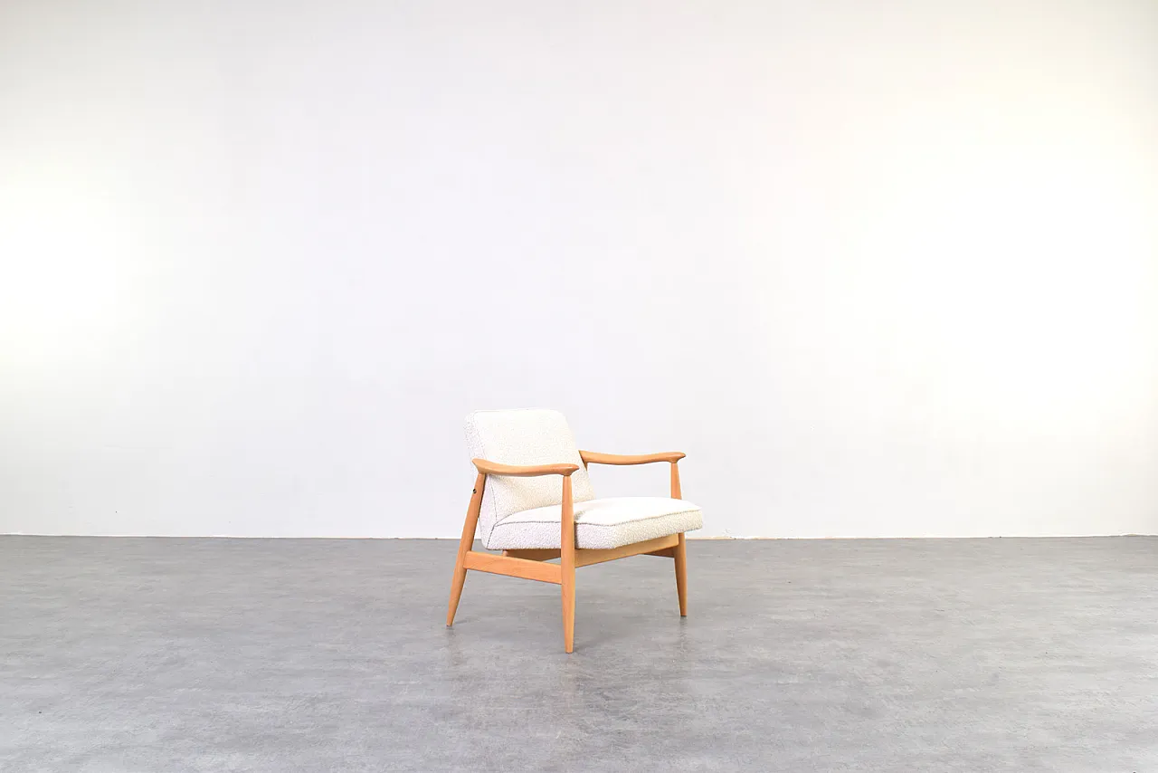Pair of Mid-Century Lounge Chairs by J. Kędziorek, 1960s 5