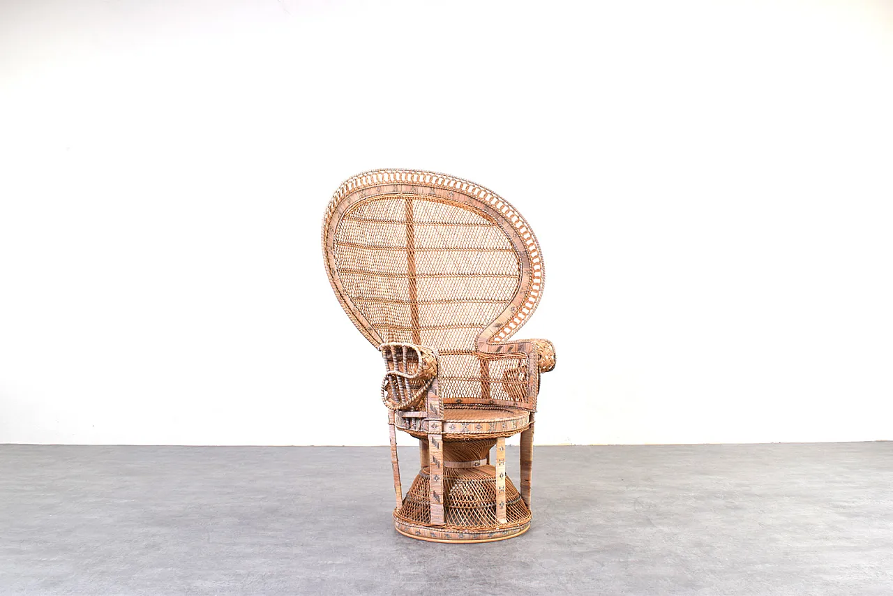 Mid-Century Wicker Peacock Emmanuelle Chair from Kok Maison, 1970s 2