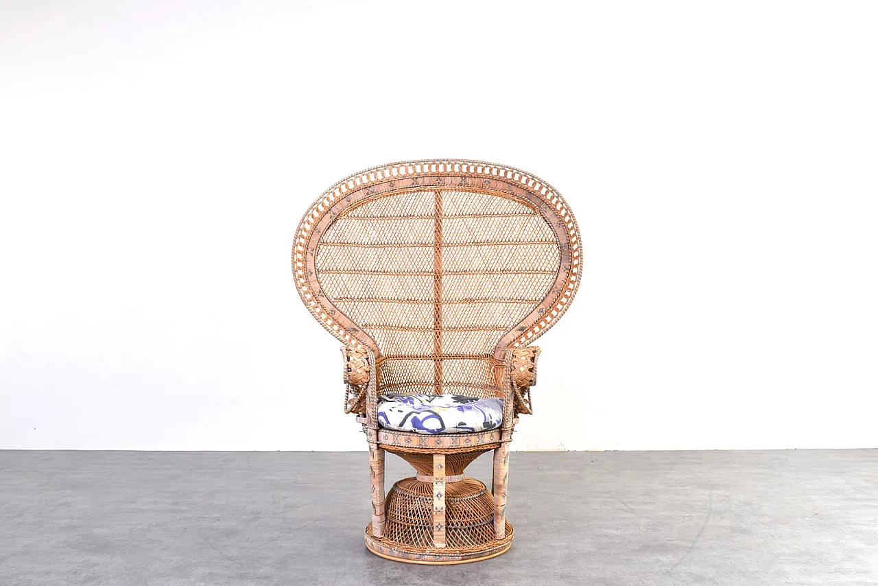 Mid-Century Wicker Peacock Emmanuelle Chair from Kok Maison, 1970s 3