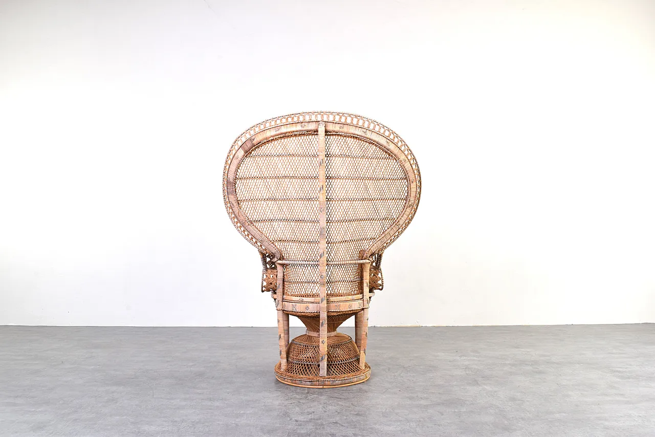 Mid-Century Wicker Peacock Emmanuelle Chair from Kok Maison, 1970s 4