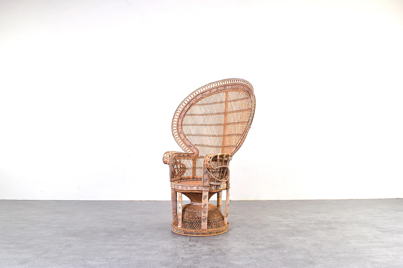 Mid-Century Wicker Peacock Emmanuelle Chair from Kok Maison, 1970s 5