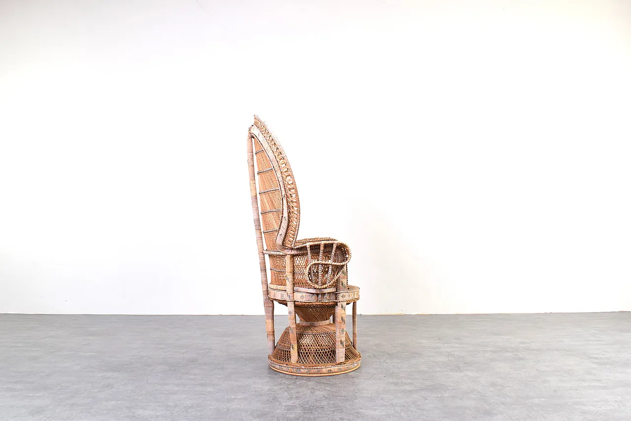 Mid-Century Wicker Peacock Emmanuelle Chair from Kok Maison, 1970s 6
