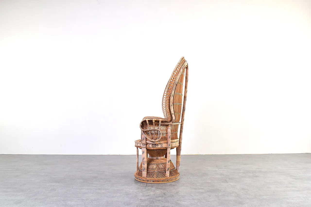 Mid-Century Wicker Peacock Emmanuelle Chair from Kok Maison, 1970s 7