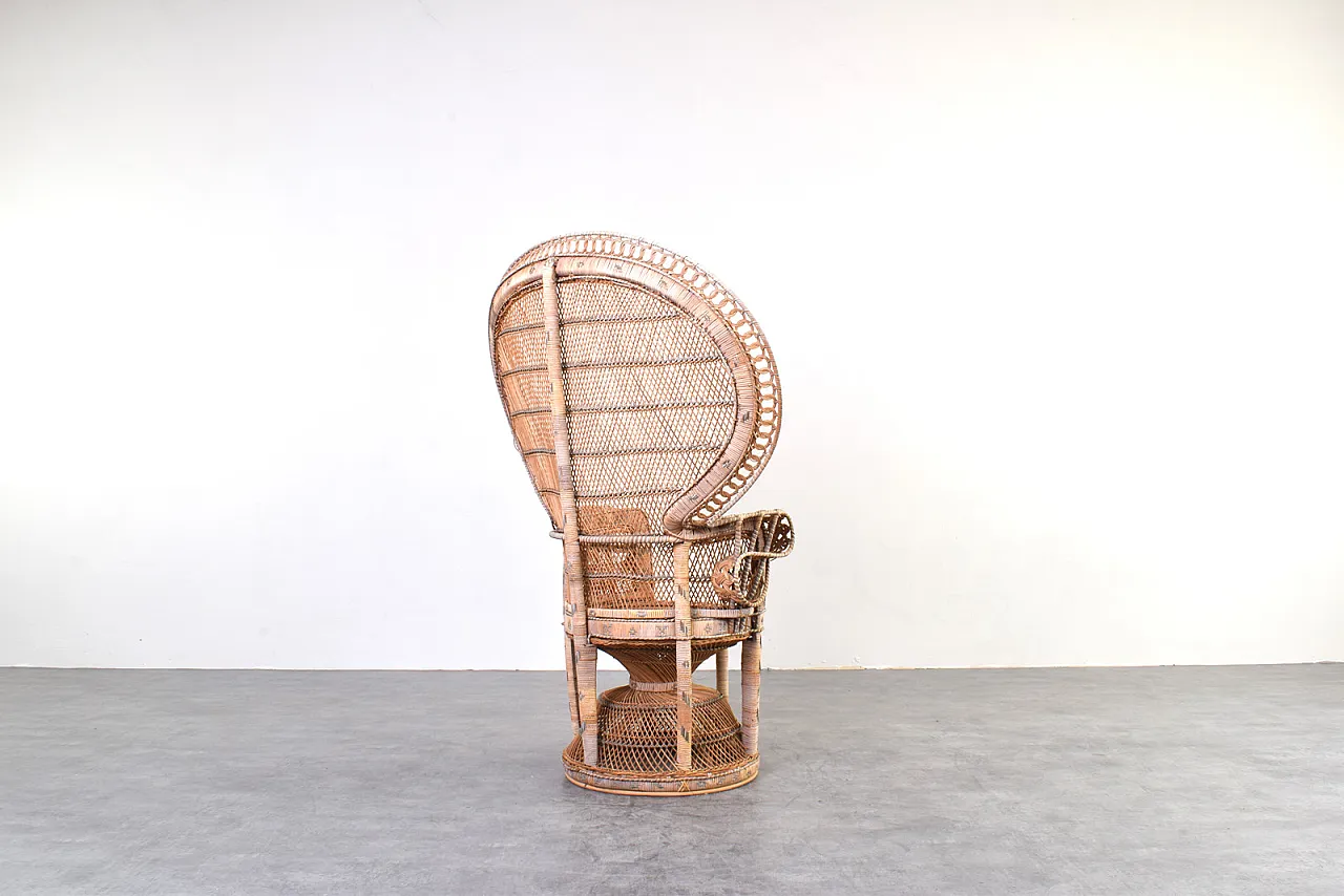 Mid-Century Wicker Peacock Emmanuelle Chair from Kok Maison, 1970s 8