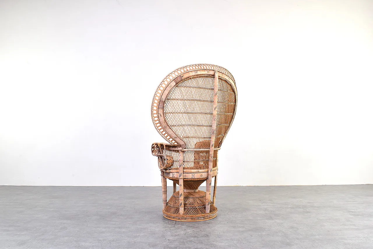 Mid-Century Wicker Peacock Emmanuelle Chair from Kok Maison, 1970s 9