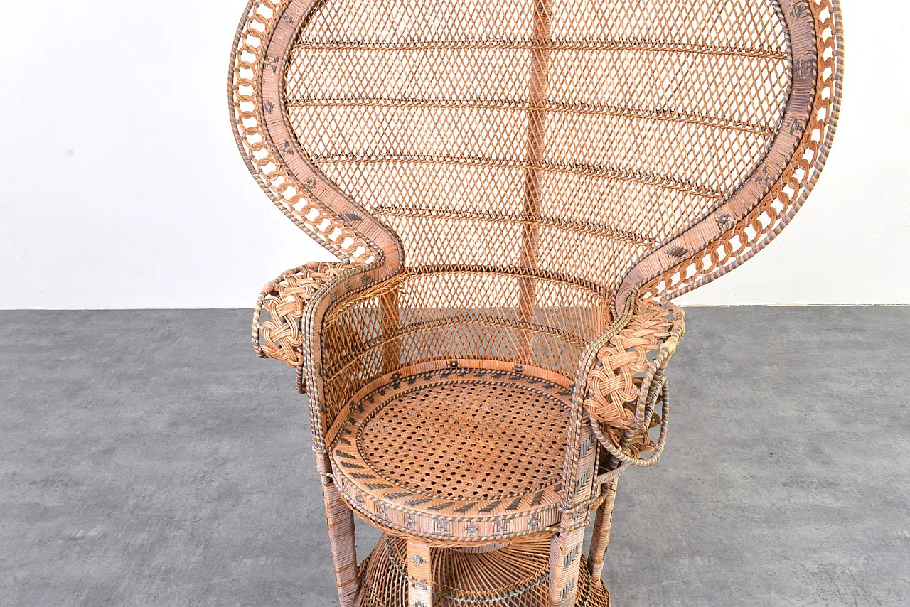 Mid-Century Wicker Peacock Emmanuelle Chair from Kok Maison, 1970s 10