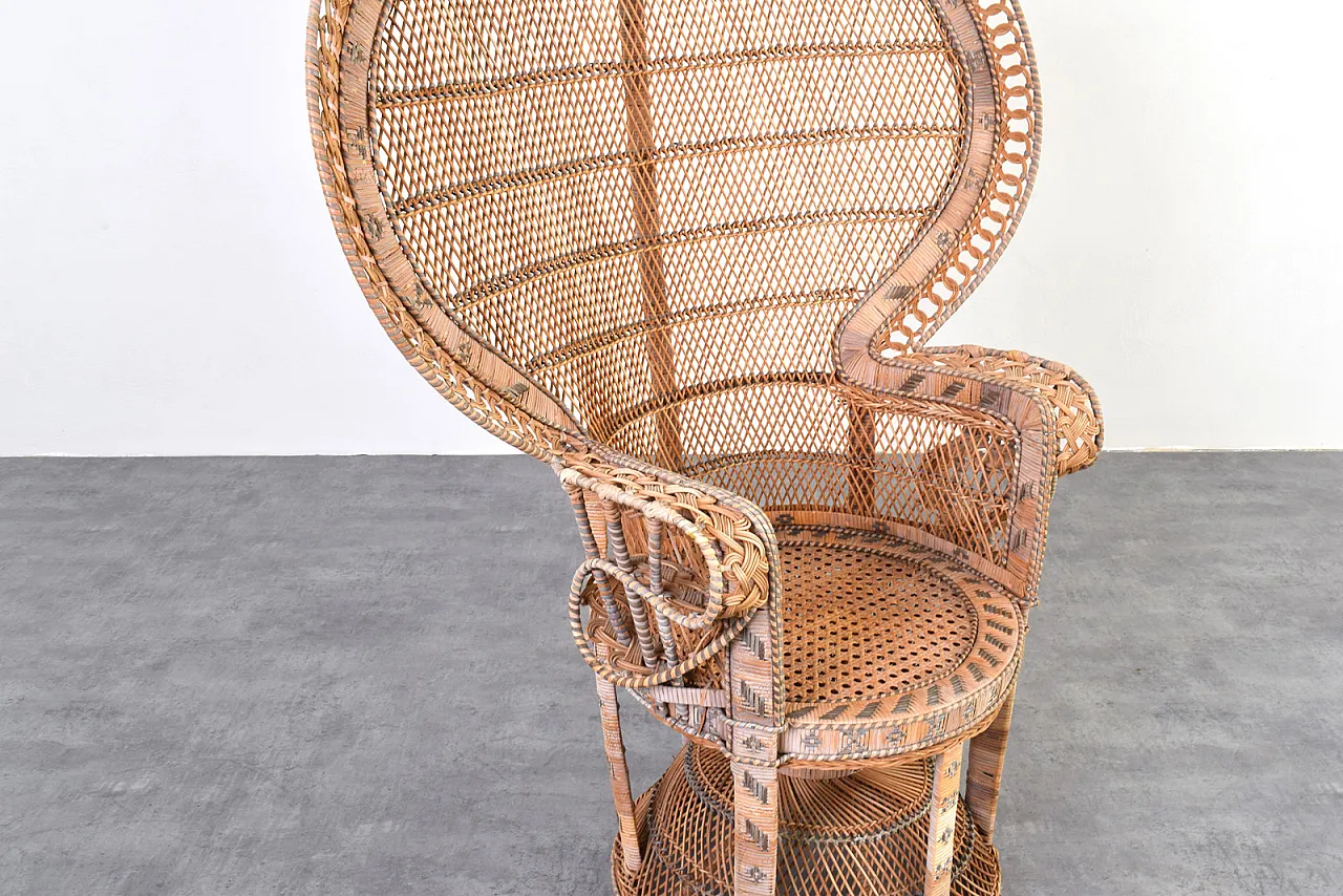 Mid-Century Wicker Peacock Emmanuelle Chair from Kok Maison, 1970s 11