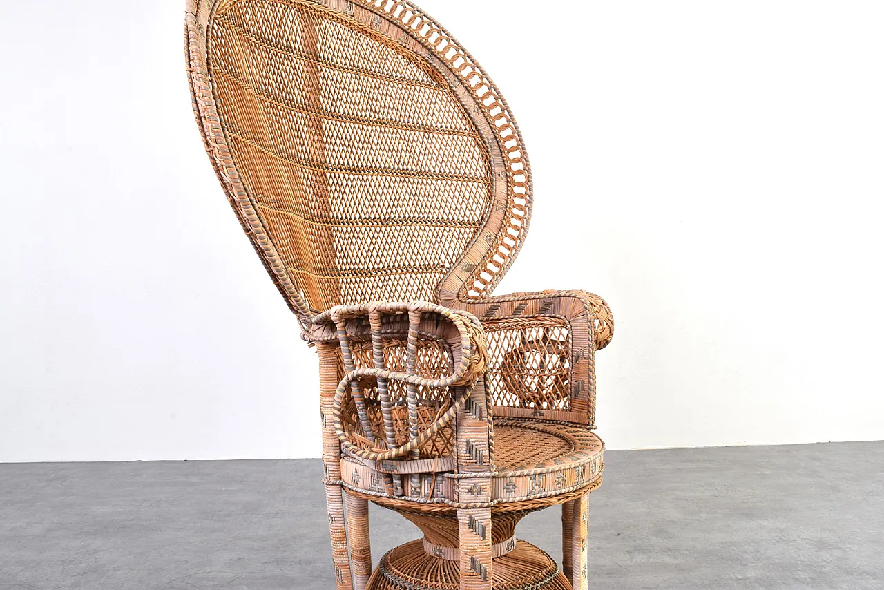 Mid-Century Wicker Peacock Emmanuelle Chair from Kok Maison, 1970s 12