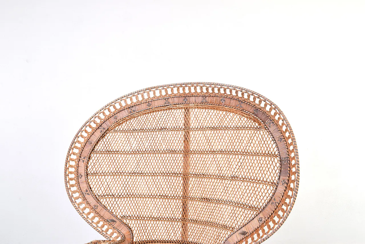 Mid-Century Wicker Peacock Emmanuelle Chair from Kok Maison, 1970s 13