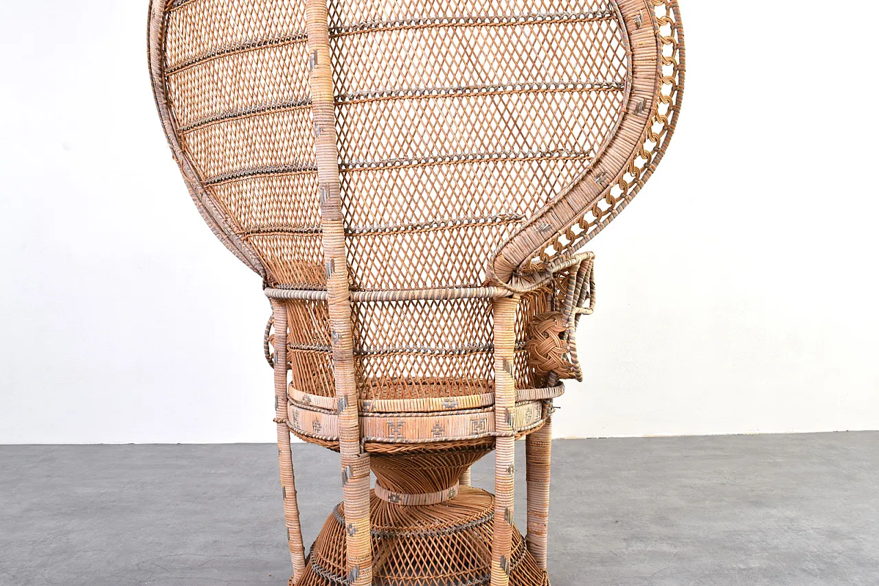 Mid-Century Wicker Peacock Emmanuelle Chair from Kok Maison, 1970s 15