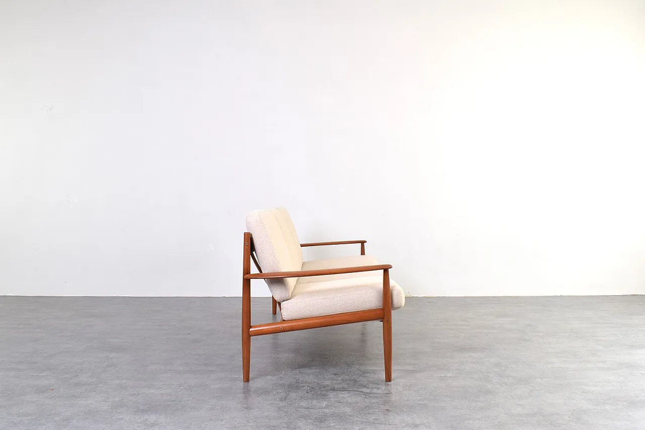 Mid-Century Danish Teak & Wool Sofa by Grete Jalk for France & Søn 4