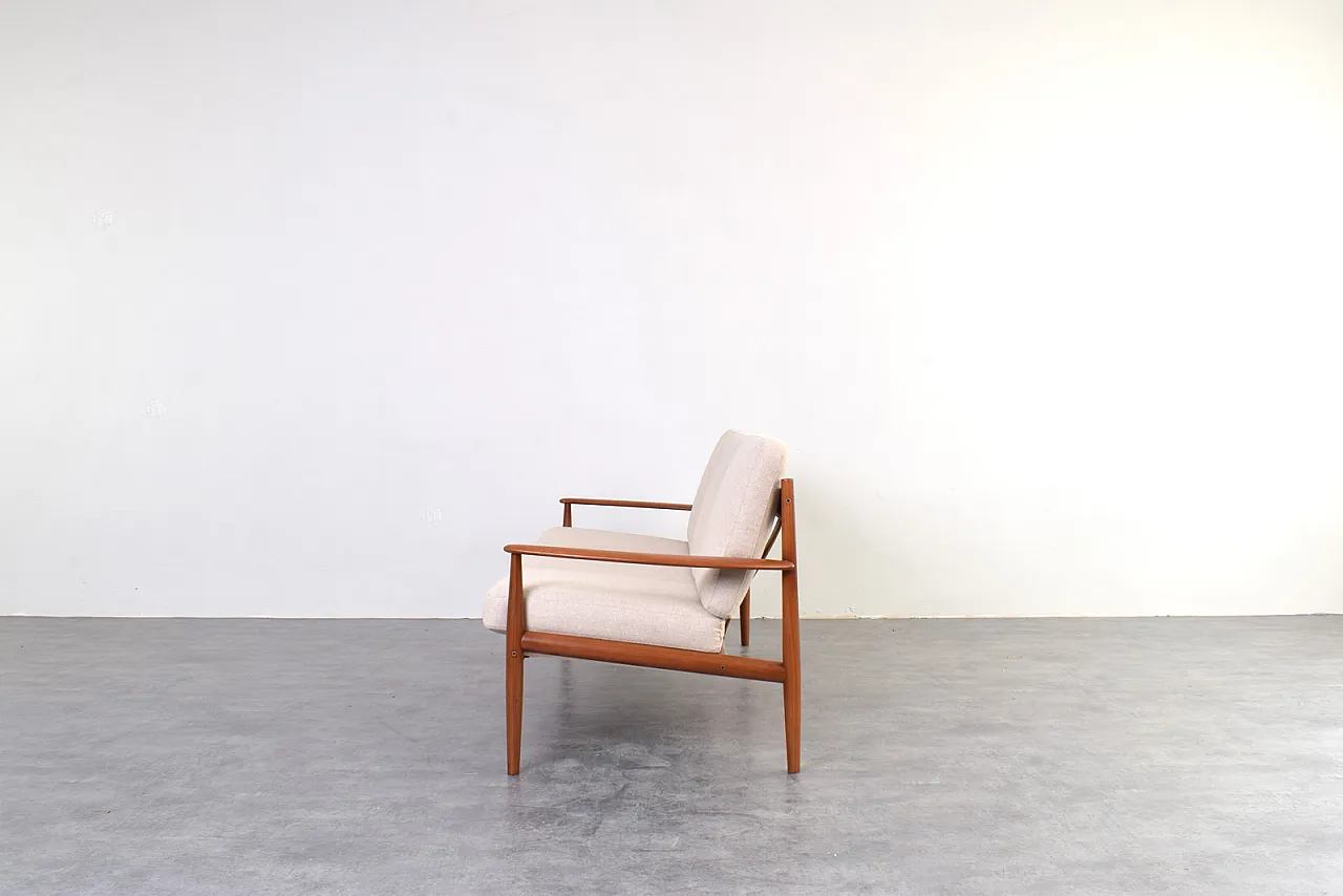 Mid-Century Danish Teak & Wool Sofa by Grete Jalk for France & Søn 5