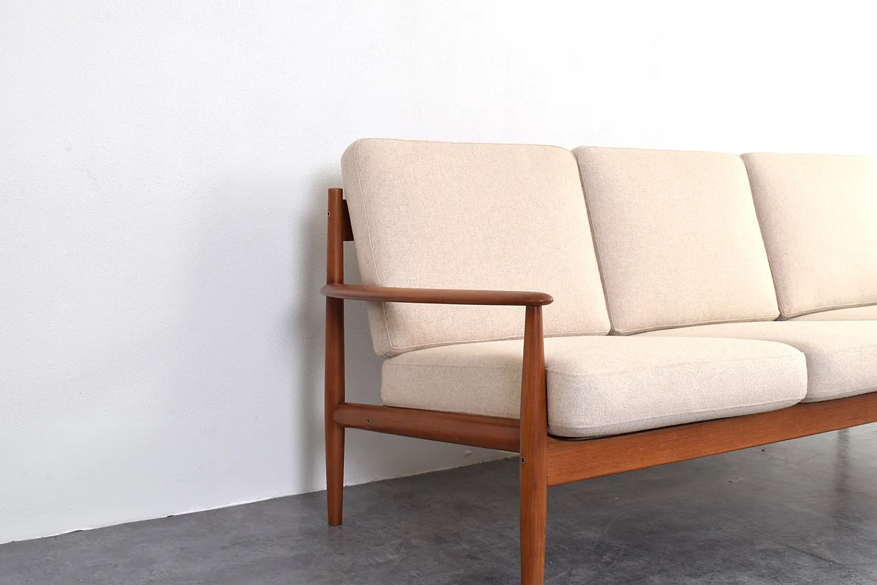 Mid-Century Danish Teak & Wool Sofa by Grete Jalk for France & Søn 11