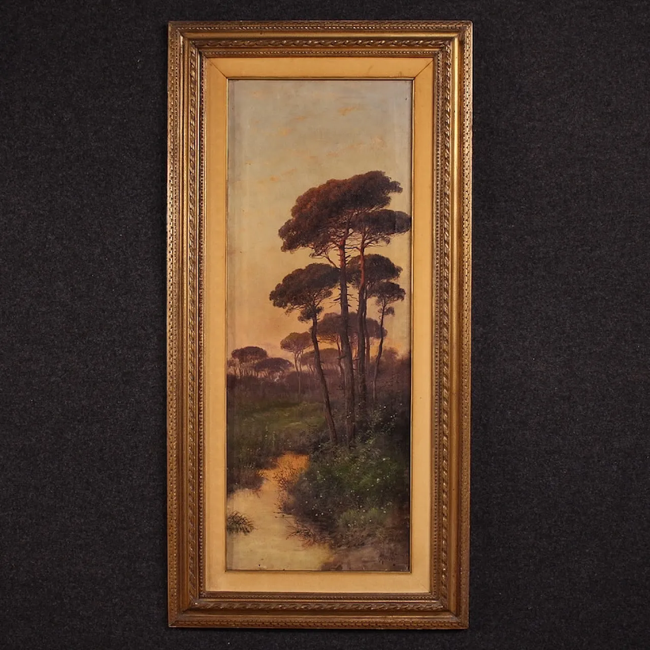 Italian landscape painting signed Marko from the 19th century 1