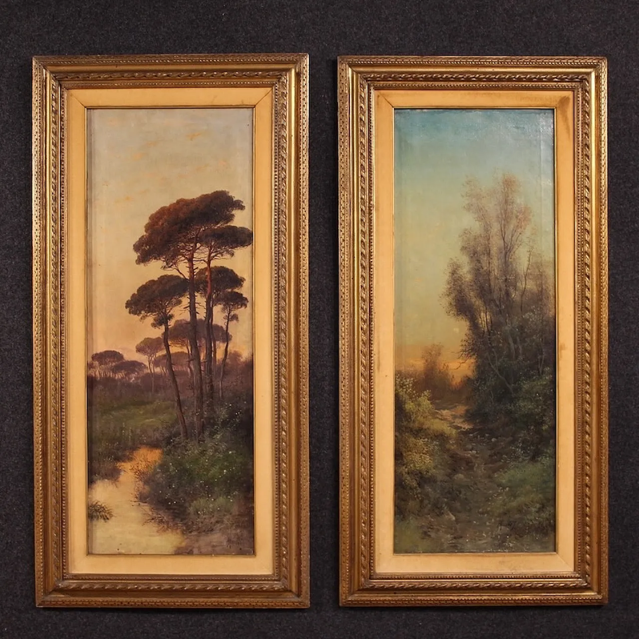 Italian landscape painting signed Marko from the 19th century 3
