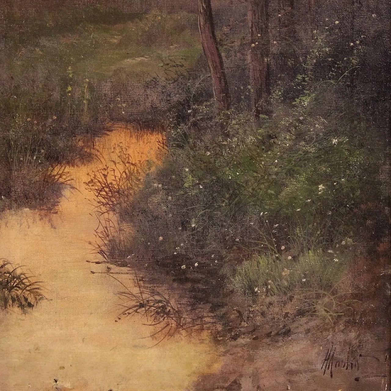 Italian landscape painting signed Marko from the 19th century 9