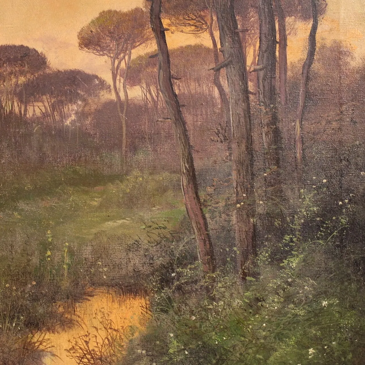 Italian landscape painting signed Marko from the 19th century 11