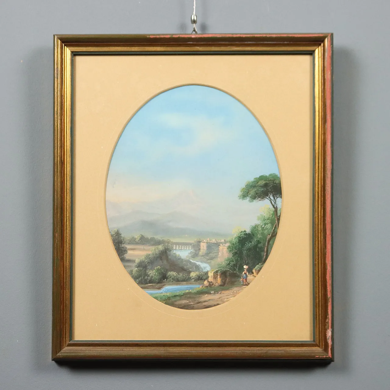 Paesaggio con Figure, tempera su cartone, '900 1