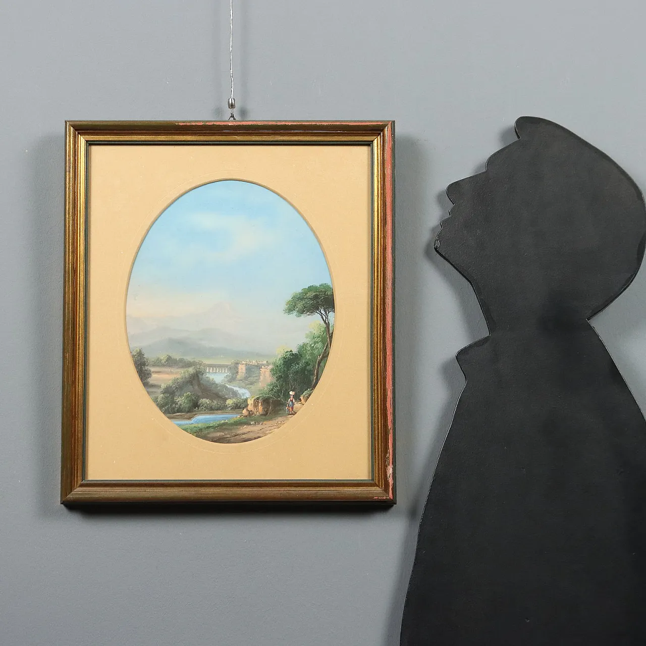 Paesaggio con Figure, tempera su cartone, '900 2