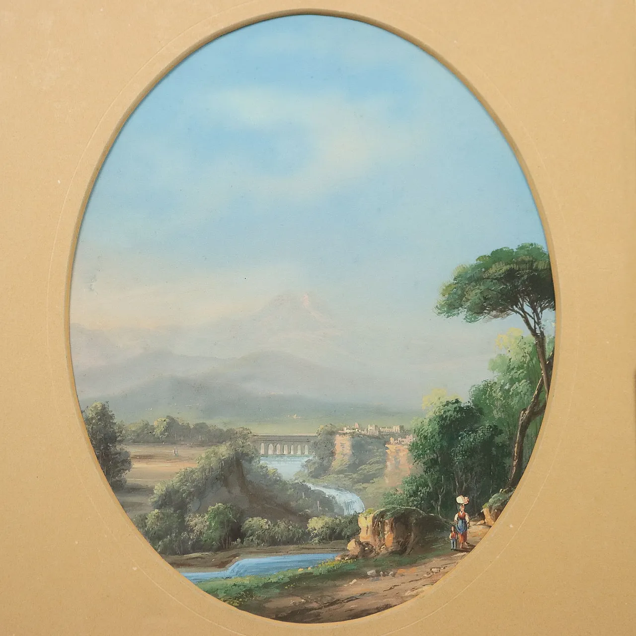 Paesaggio con Figure, tempera su cartone, '900 3