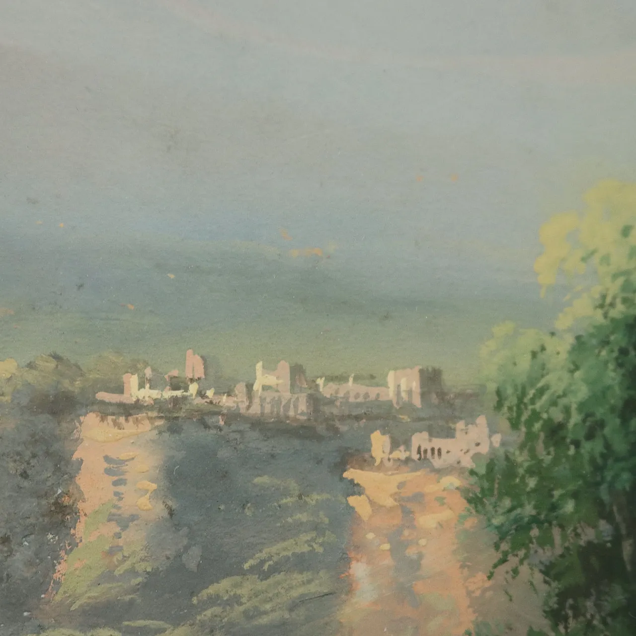 Paesaggio con Figure, tempera su cartone, '900 6