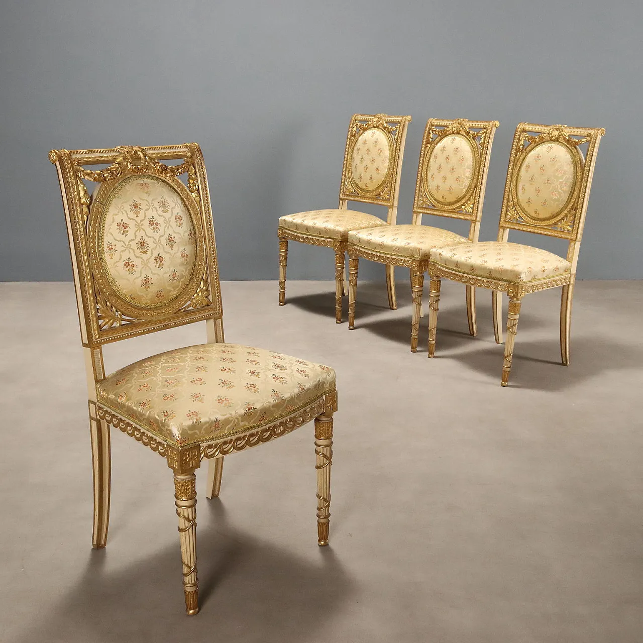 4 Chairs in neoclassical style, 19th century 1
