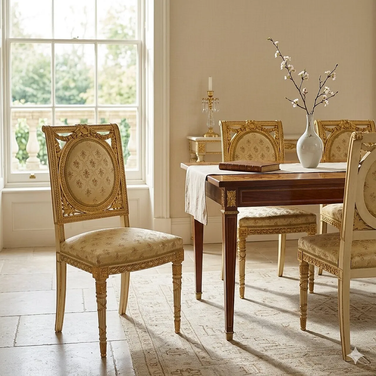 4 Chairs in neoclassical style, 19th century 2