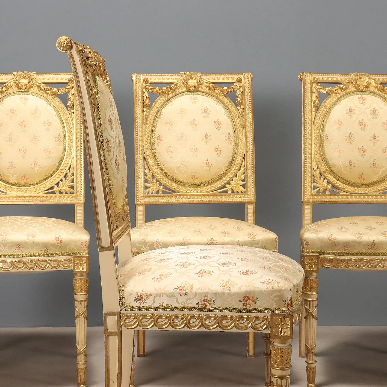 4 Chairs in neoclassical style, 19th century 4