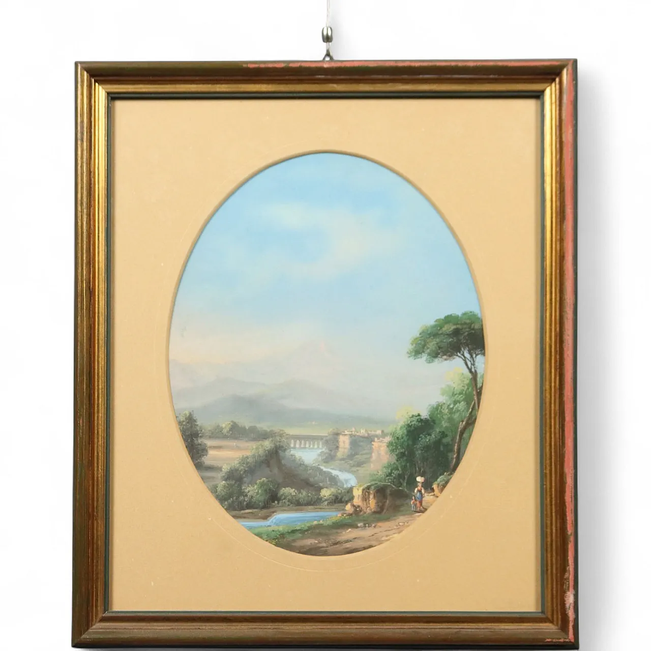 Paesaggio con Figure, tempera su cartone, '900 11