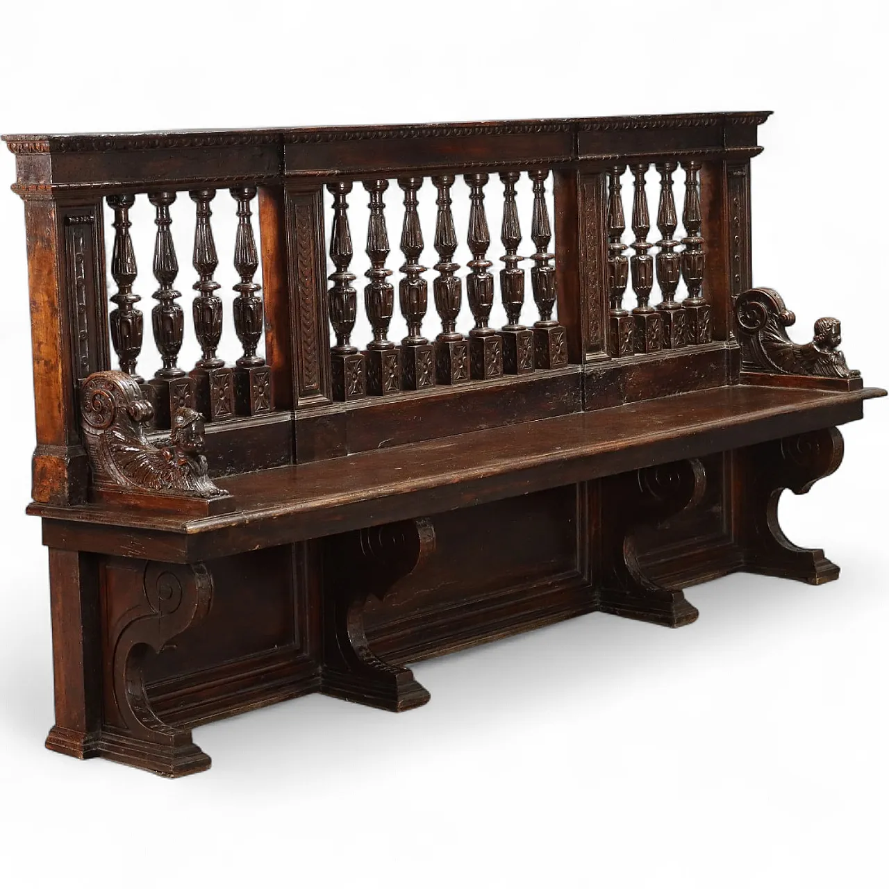 Panca in stile Neo Barocco in noce, '800 11