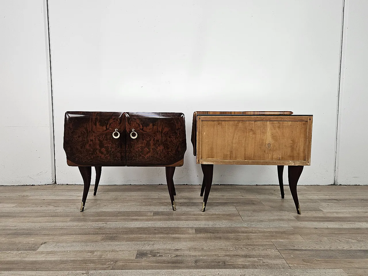 Mid-Century pair of nightstands in mahogany with mirrored top, 1950s 3