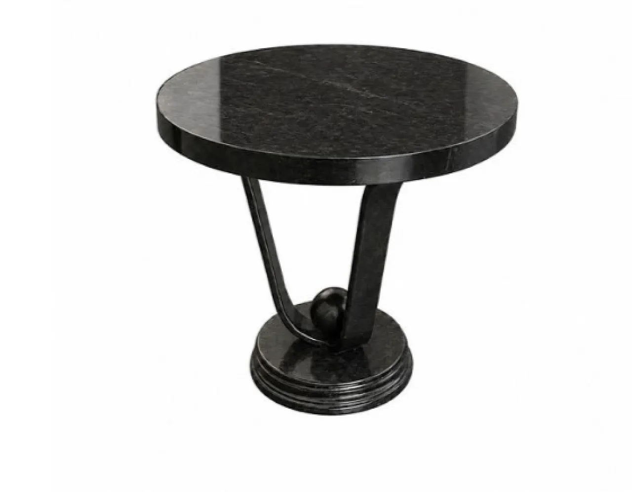 Round table in black wood, 20th century 1